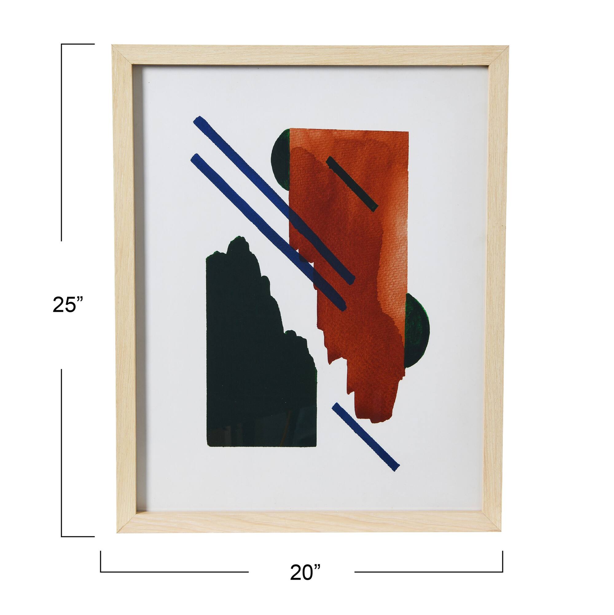 Hello Honey® Abstract Geometric Print with Natural Wood Frame